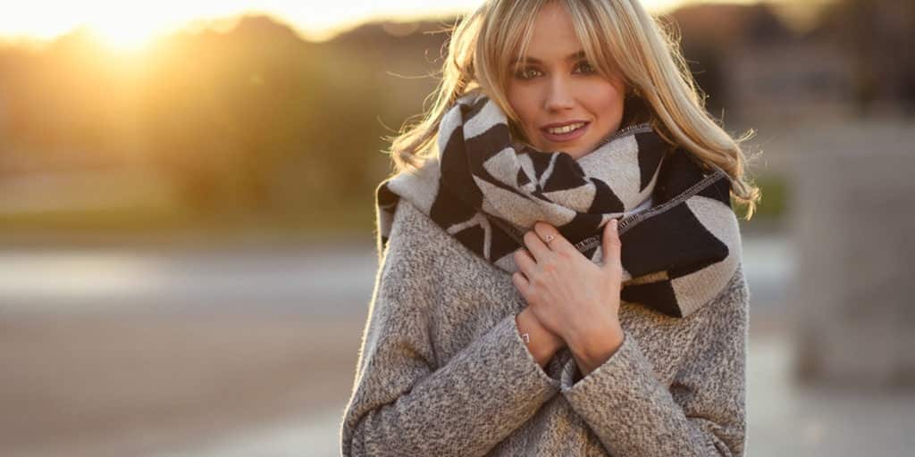 Woman wearing scarf