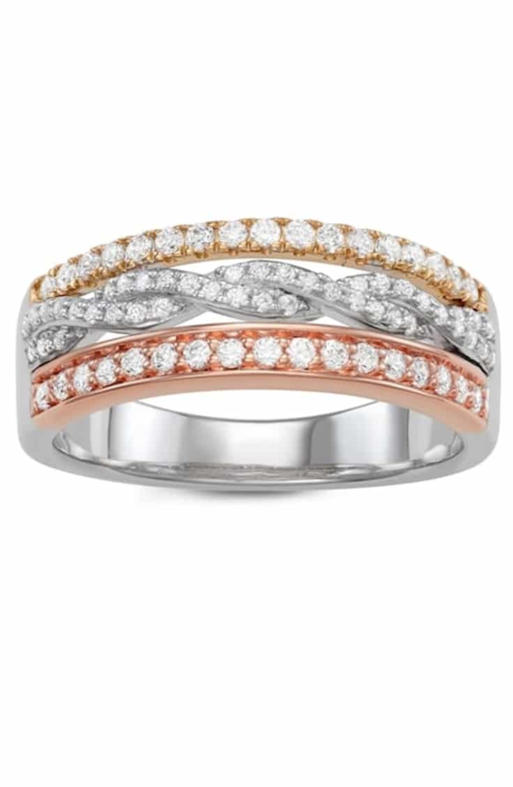 Tricolor diamond ring by Simply Vera Vera Wang 