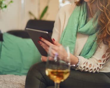 woman shopping online at home