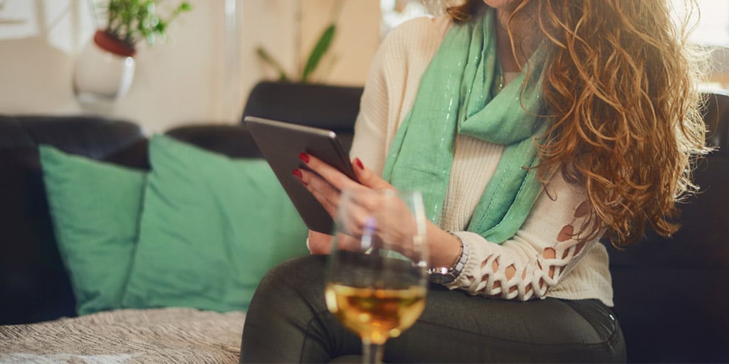 woman shopping online at home