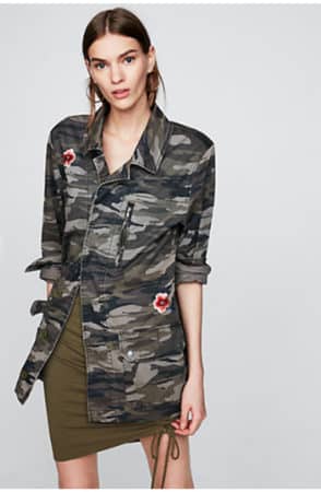 embroidered camo military jacket