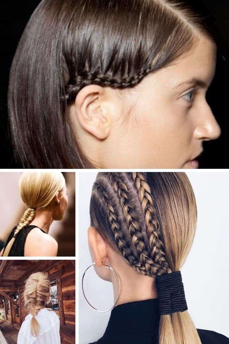Collage of braided hair
