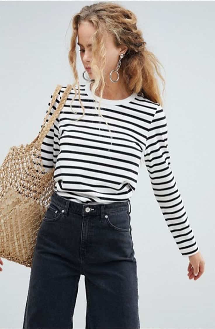 Spring transition pieces: Striped t-shirt top 