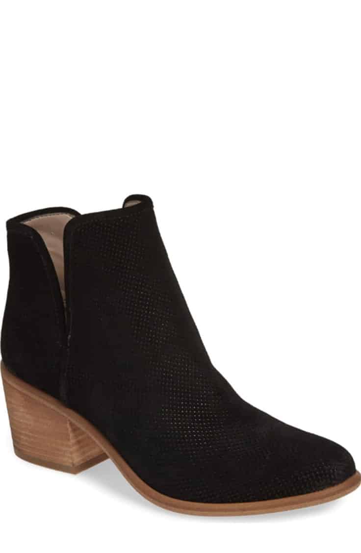 Black block-heeled ankle bootie