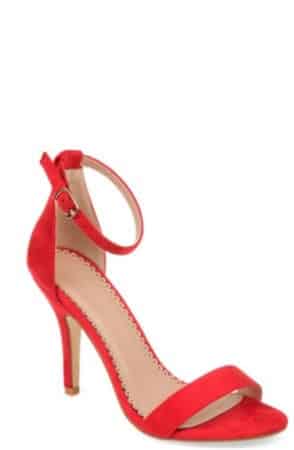 Red strappy sandals from walmart