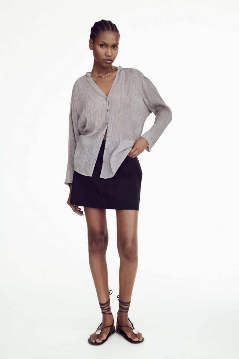 Button down top with wrinkle texture from Zara.