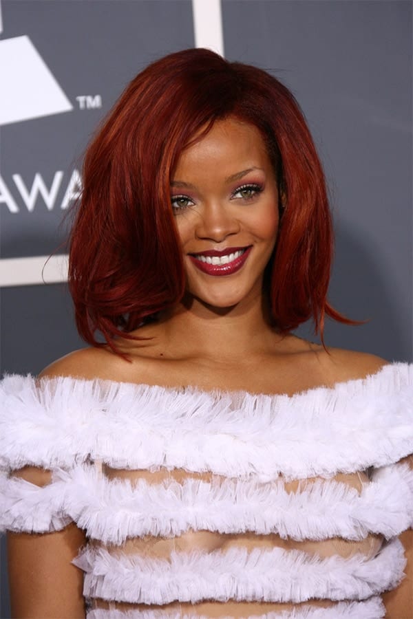 Rihanna Styling 101: 6 Looks to Copy 39 Rihanna with red lipstick and white dress