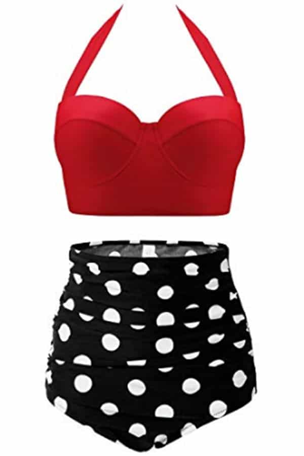 Two piece retro style swimsuit
