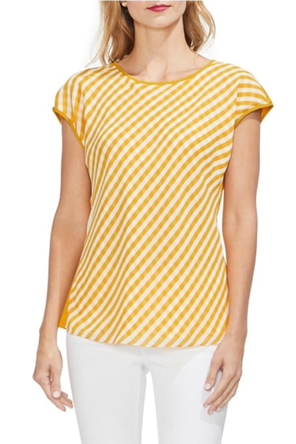 Yellow gingham front top 