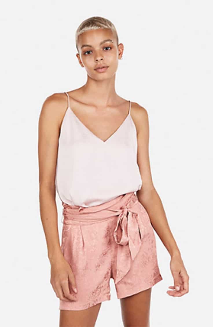 High waisted jacquard shorts