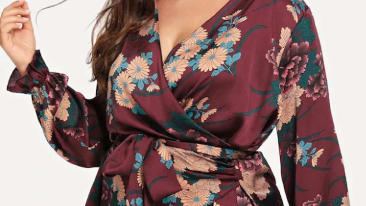 Floral wrap top