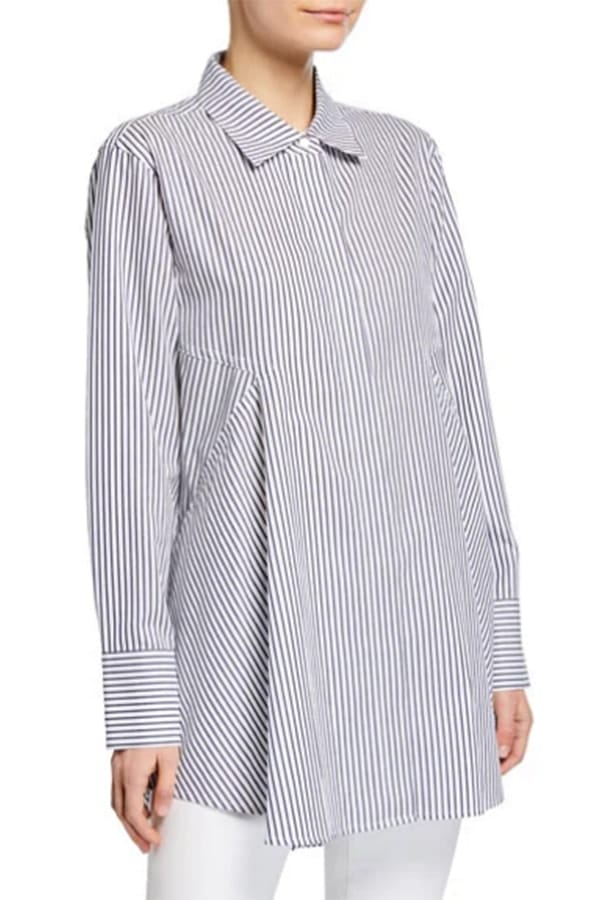 Women's work shirts: tunic with collar