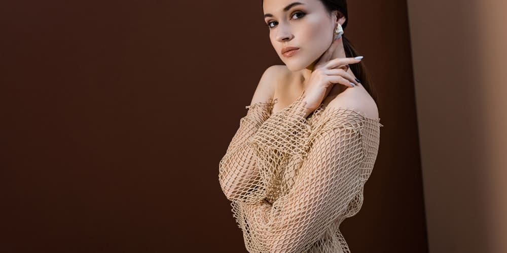 Worst fashion trends: woman wearing crochet dress