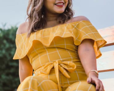 Woman wearing jumpsuit
