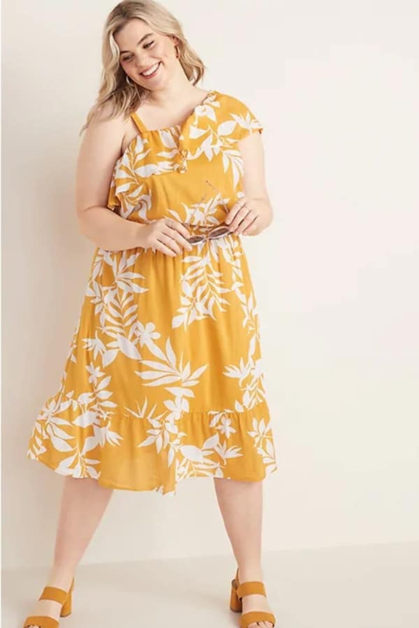 Mommy and Me Fashion: Summer Outfit Picks 4 Patterned yellow dress with ruffle hem
