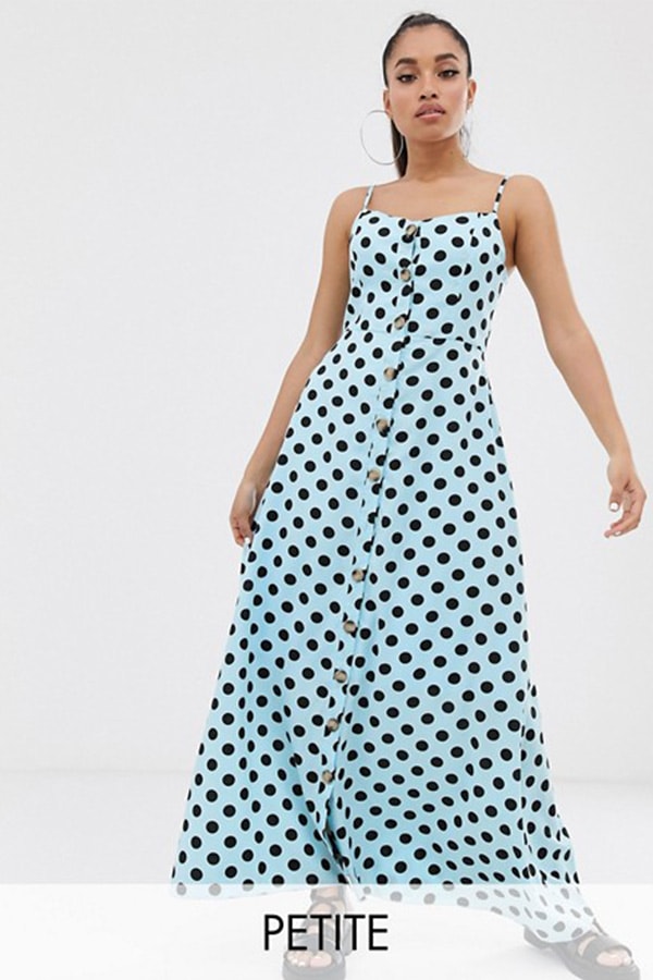 Blue dress with polka dots 