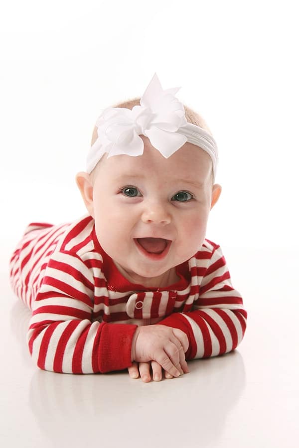 Baby wearing a cute headband