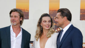 Margot Robbie, Brad Pitt, Leonardo DiCaprio at the "Once Upon a Time in Hollywood" premiere