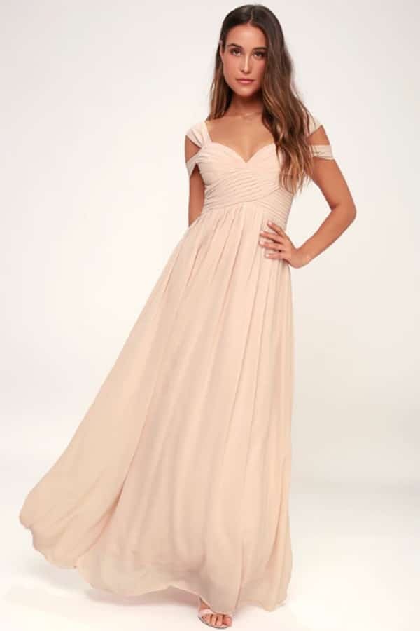 Maxi dress in blush color