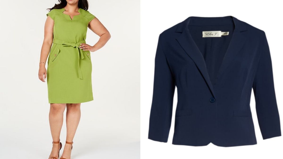 Plus size sheath dress and blazer