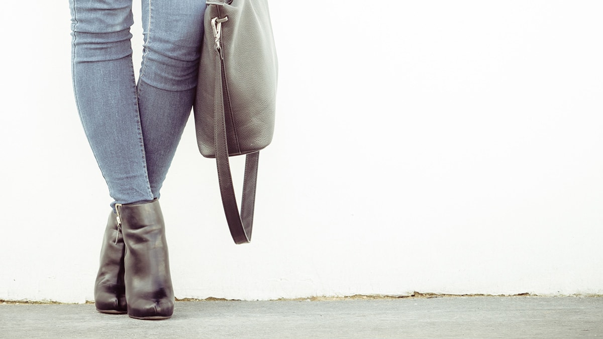 Woman wearing jeans and heels