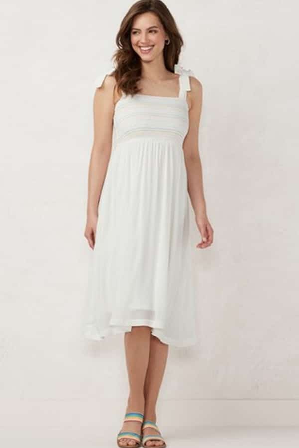 White smocked dress from kohl's clearance 