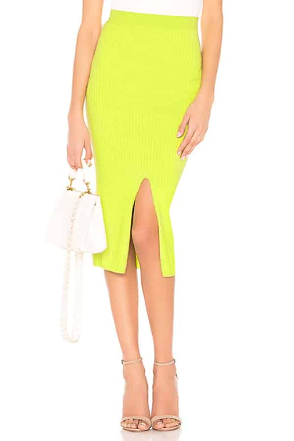 Lime midi skirt