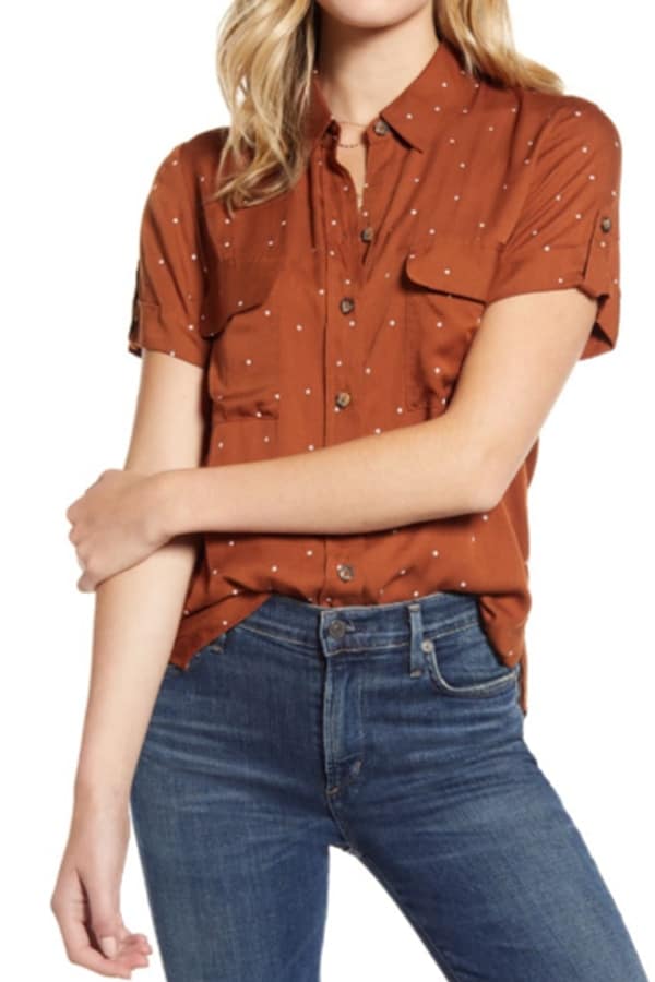 Polka dot camp shirt