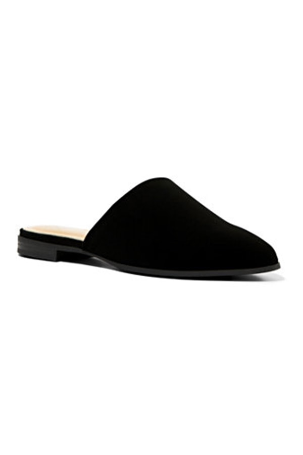 Faux suede mules 