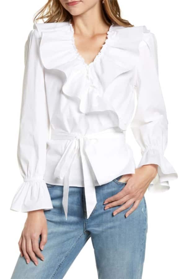 Ruffle wrap top 