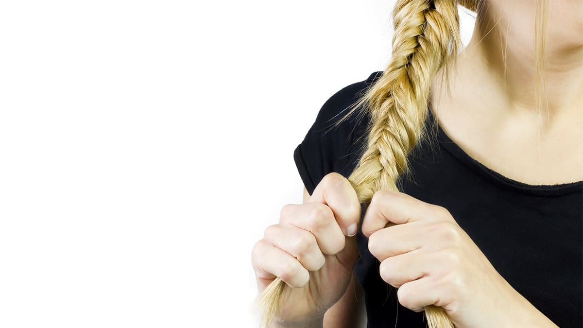 Woman with fishtail braid