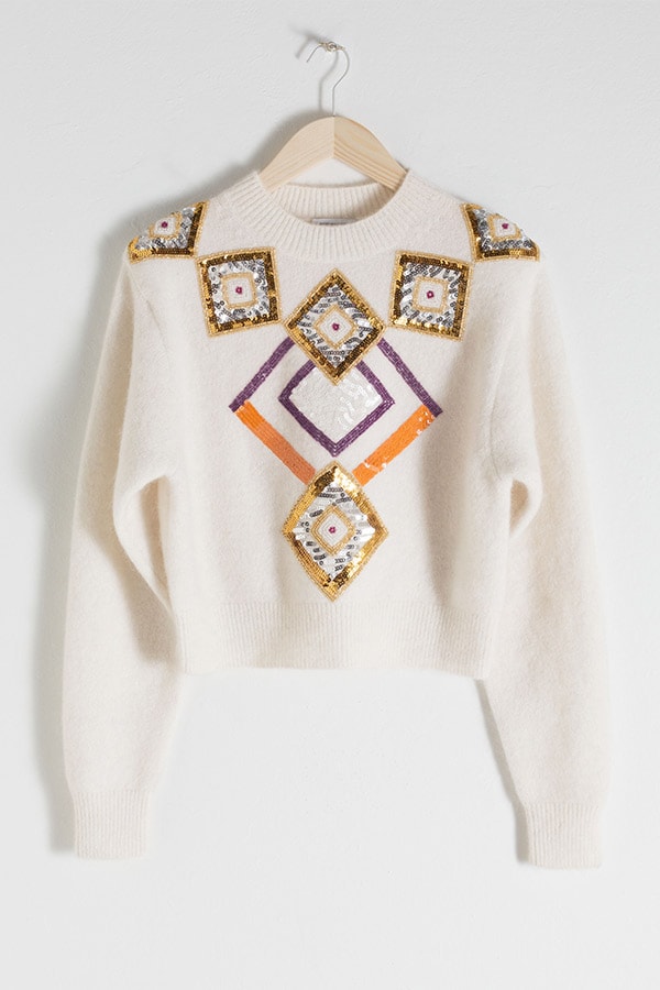 Embellished cropped sweater 