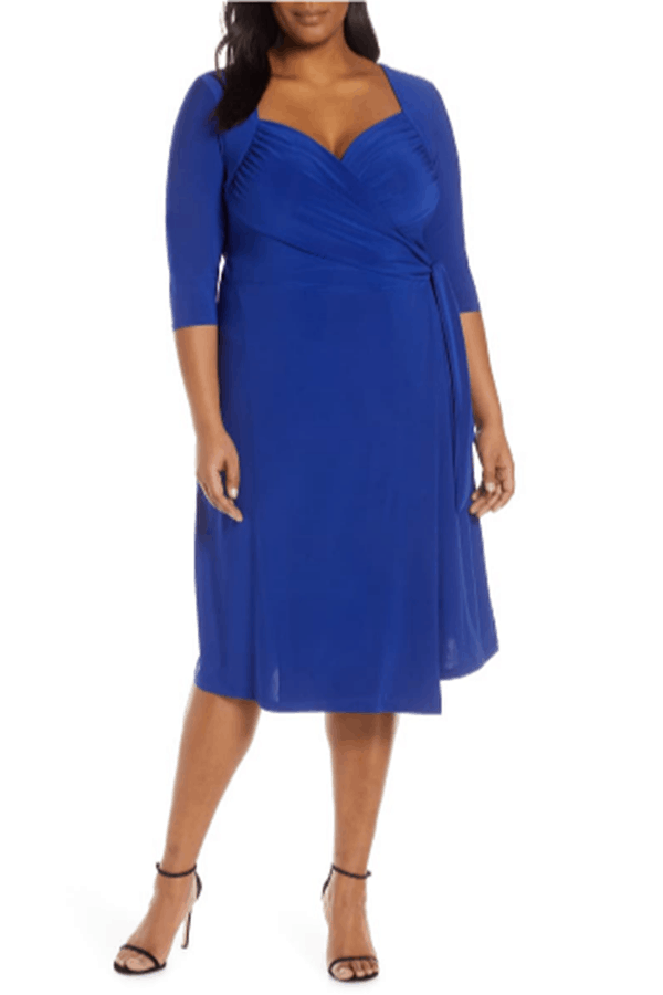 For curvy girls: Date night outfits you'll both love 2 Cobalt blue wrap dress