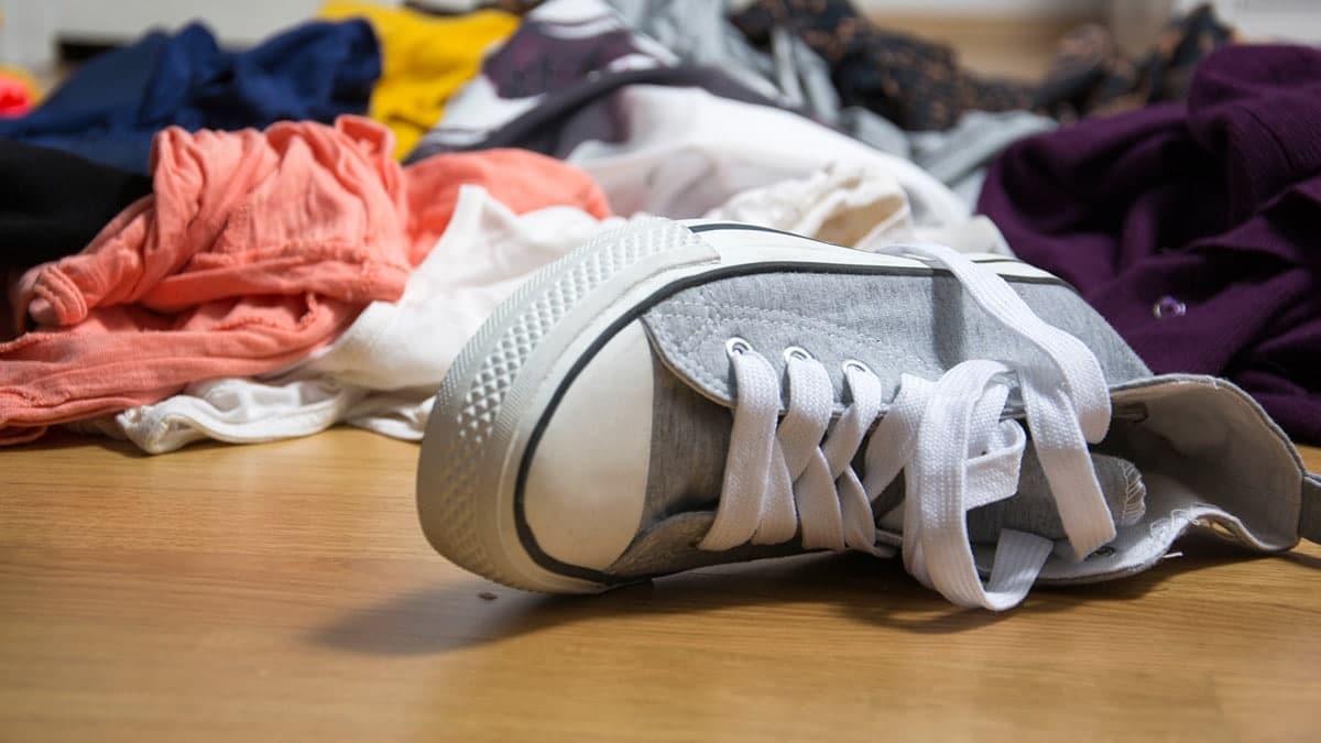 Messy closet that needs to be organized