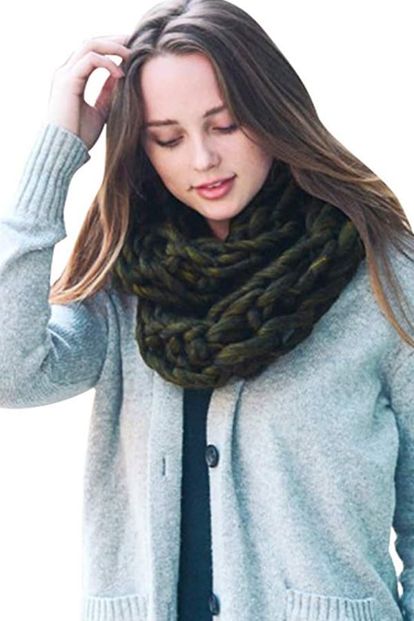 Olive green infinity loop scarf