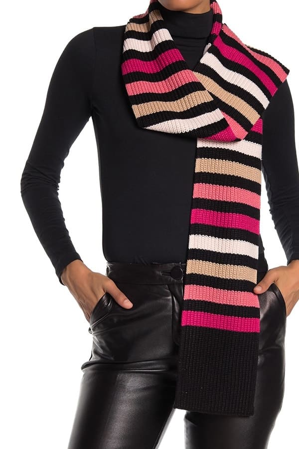Striped skinny scarf