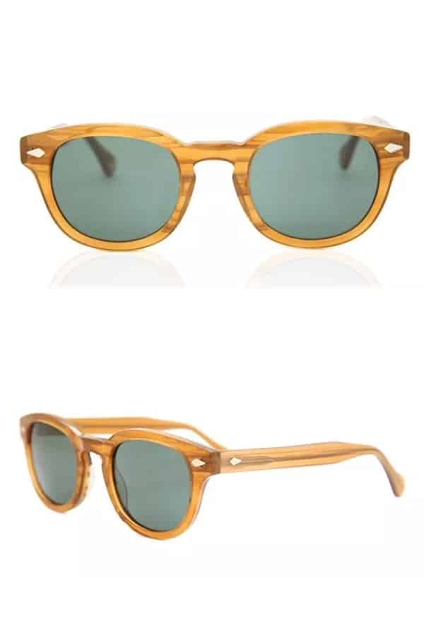 Sunglasses with acetate frames and green lenses 