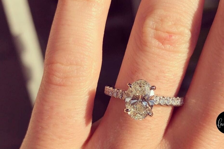 Close up of engagement ring