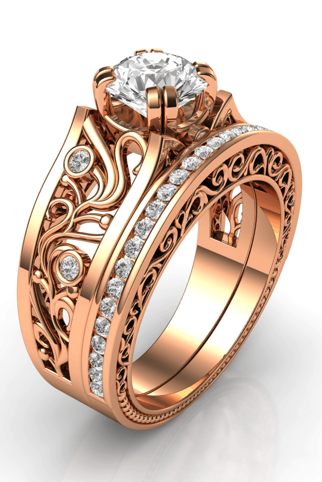 Rose gold engagement ring for women