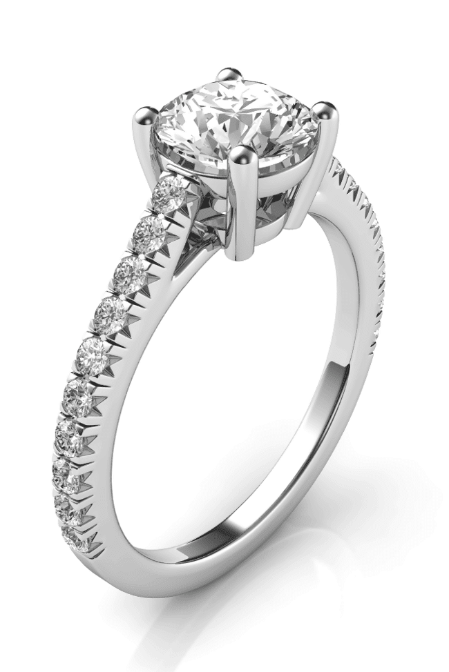 Thin band engagement ring for women