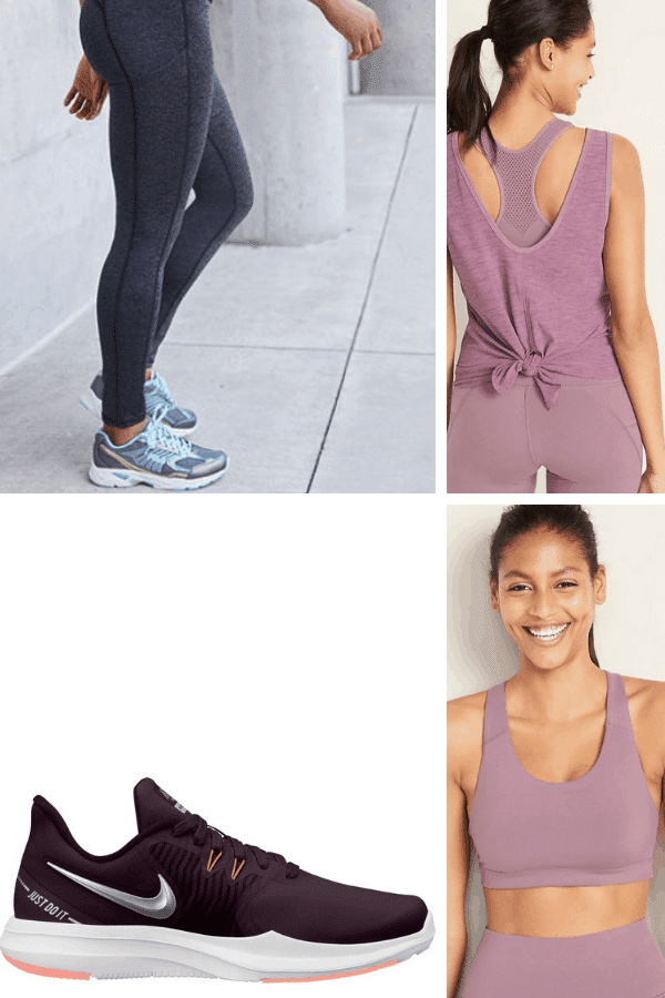 Outfit collage of workout clothes