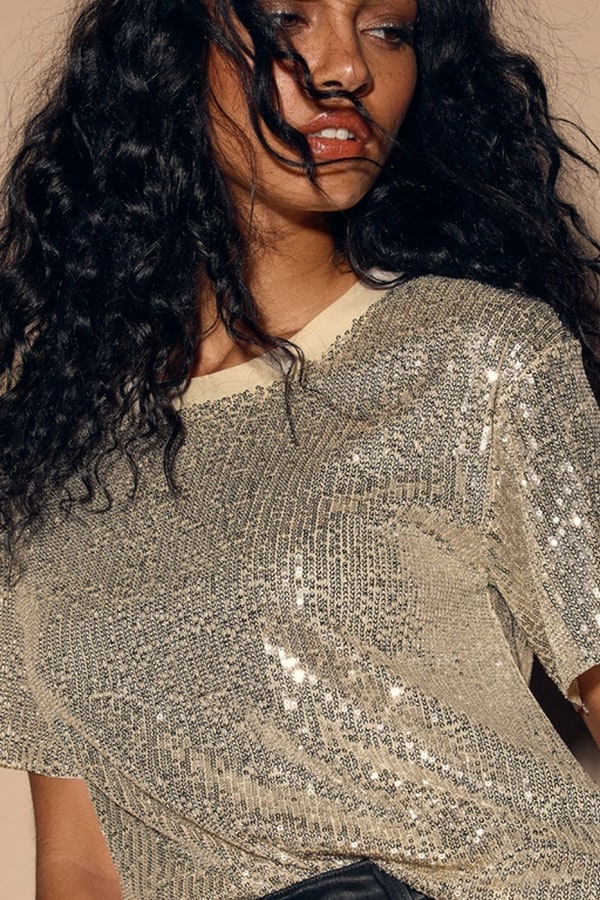 Gold sequin top