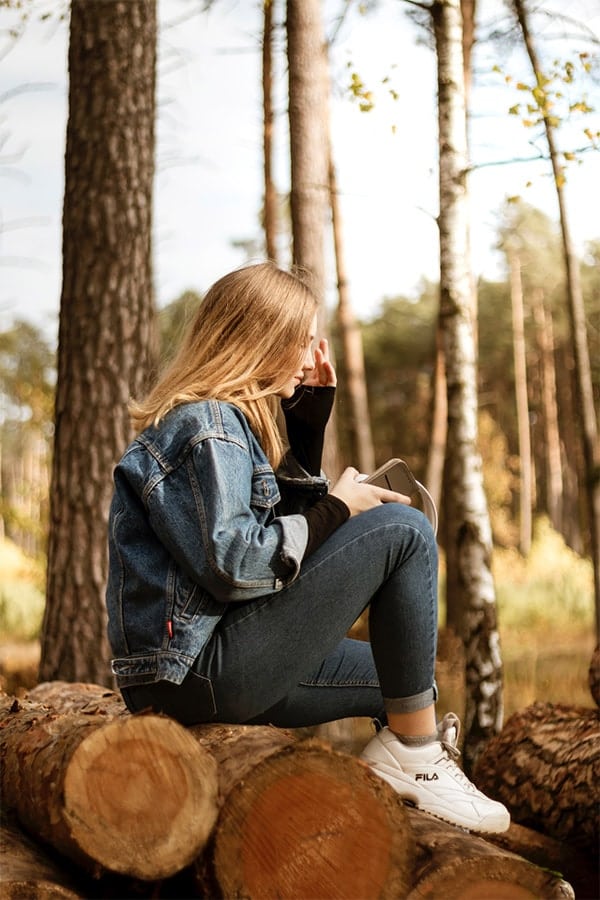 Woman wearing denim