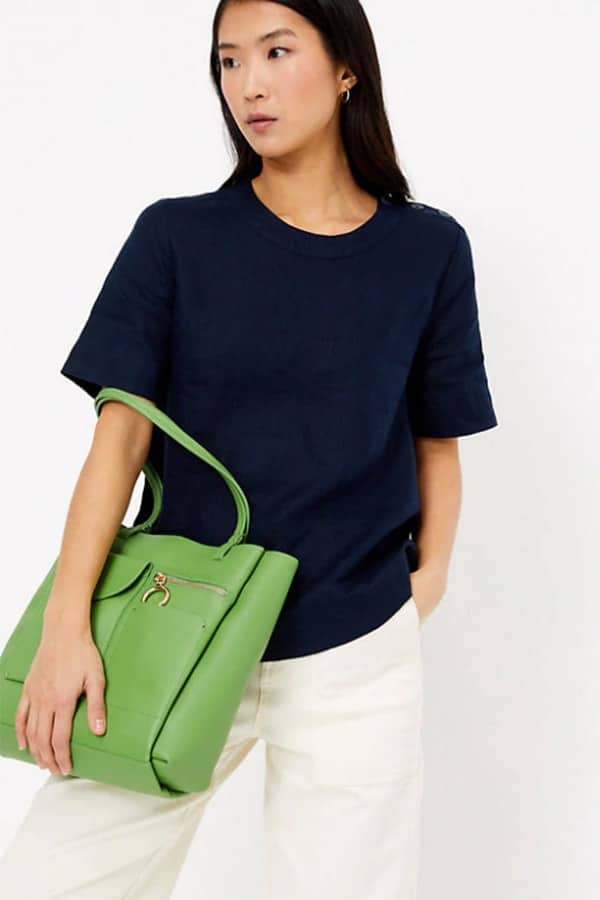 Large green tote bag