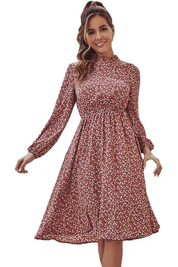 Midi dress with sleeves casual