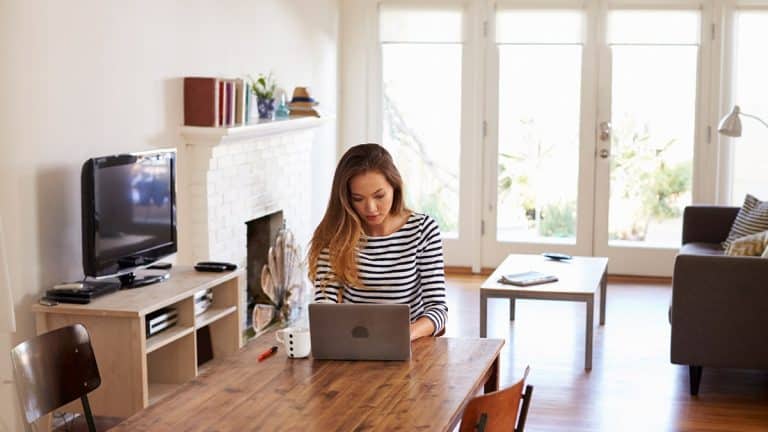 Woman working from home