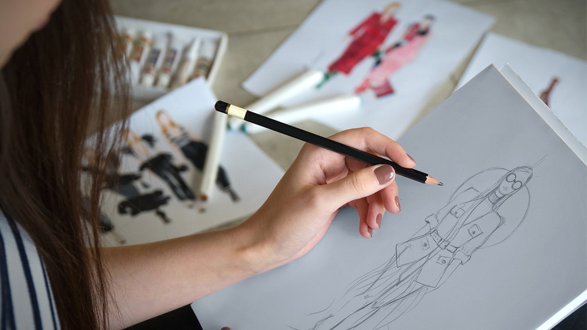 Woman sketching fashion
