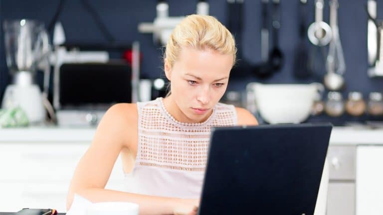 Woman working from home