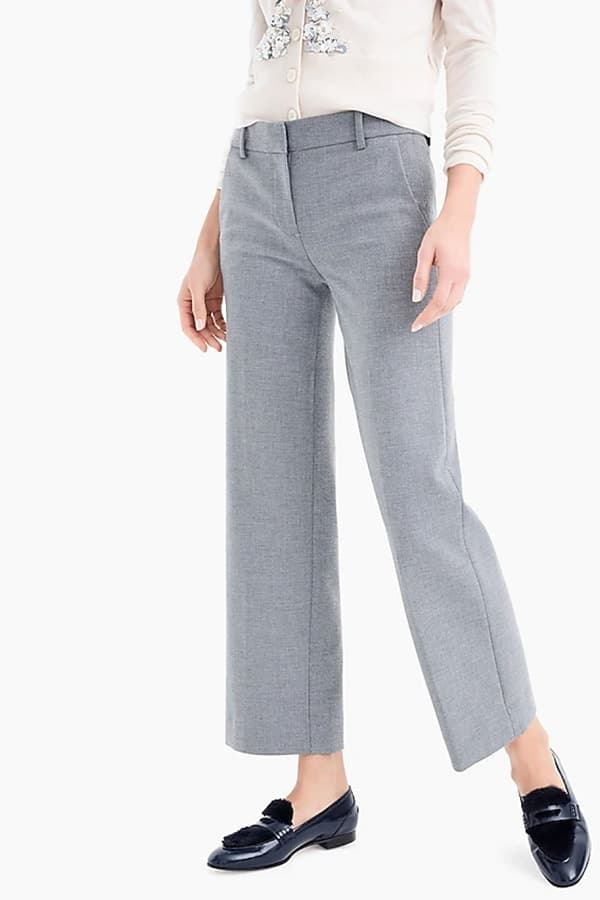 Gray, wide-legged pant