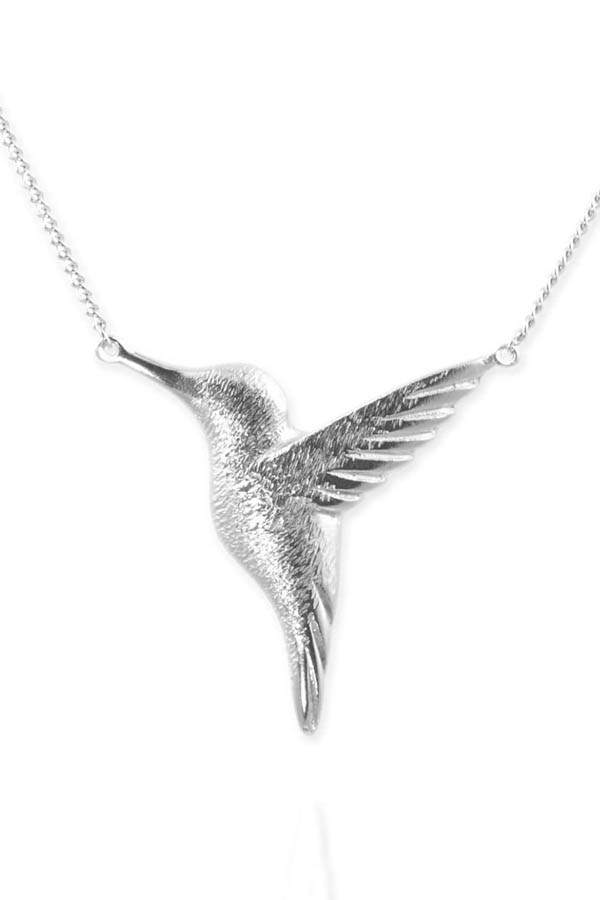 Hummingbird pendant necklace by Jana Reinhardt.
